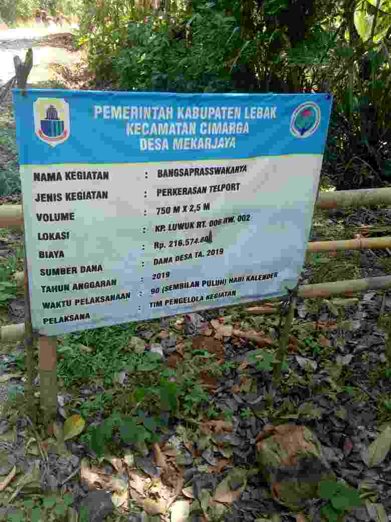 Jalan Perkerasan Telfort Di Desa Mekarjaya Akan Diadukan Kepihak Hukum