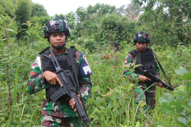 Tanggap Wabah Corona, Yonif 411 Kostrad Lebih Perketat Patroli Keamanan di Perbatasan RI-PNG