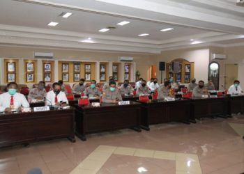 Polda Sumsel Gelar Analisa Dan Eva Evaluasi (Anev) Ops Kontijensi Aman Nusa II Penangan Covid 19