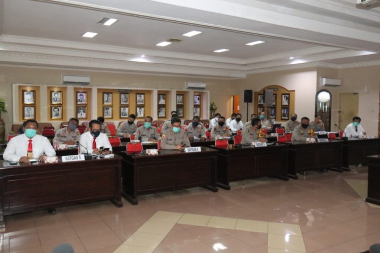 Polda Sumsel Gelar Analisa Dan Eva Evaluasi (Anev) Ops Kontijensi Aman Nusa II Penangan Covid 19