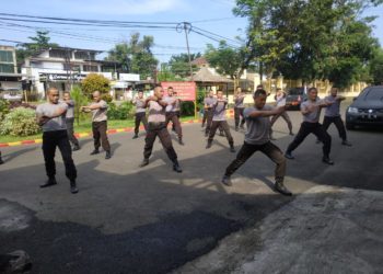 Batalyon A Pelopor Brimob Banten Gelar Latihan Beladiri Polri Dan Senam Borgol Untuk Tingkatkan Kemampuan