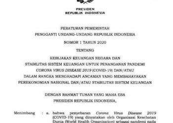 RUU Peraturan Pemerintah Pengganti UU No 1 Tahun 2020 (Perpu 1/2020) Telah Di SAH sebagai UU Oleh Dewan Perwakilan Rakyat DPR RI, Di Gedung DPR RI Jakarta