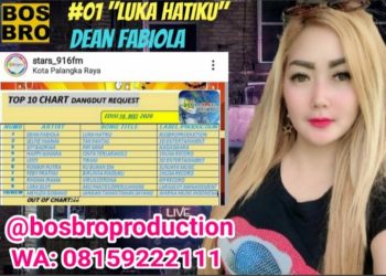Dean Fabiola dengan hits singlenya “Luka Hatiku” Yang Di Manager BosBro Production Berhasil 2 Minggu Jadi No.1 diTop 10 Chart Radio STARS 91.6 FM