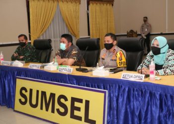 Kapolda Sumsel Melaksanakan Kegiatan Rapat Koordinasi Membahas Kesiapan Sholat Idul Fitri 1441 H