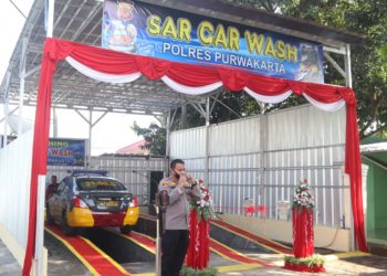 Kapolres Purwakarta AKBP Indra Setiawan Resmikan Tempat Cuci Kendaraan Di Namai Car Wash Sarja Arya Racana