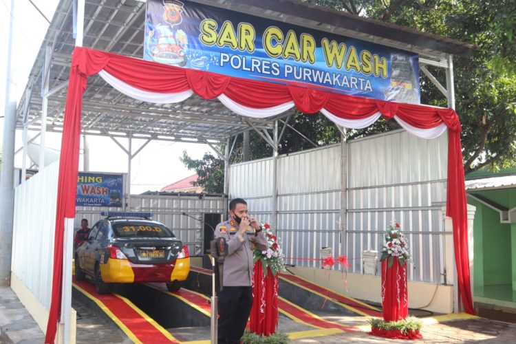 Kapolres Purwakarta AKBP Indra Setiawan Resmikan Tempat Cuci Kendaraan Di Namai Car Wash Sarja Arya Racana