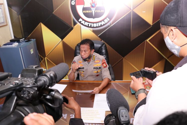Polda Sumsel Mengadakan Press Release Dugaan Tindak Pidana Korupsi Dana APBD Desa Arisan Gadin Indralaya Selatan Ogan Komering ilir