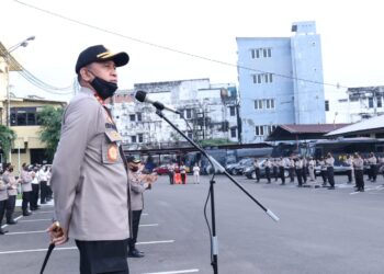 Kapolda Sumsel Pimpin Apel Pagi Di Lapangan Mapolda 