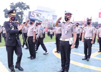 Kapolda Sumsel memimpin Upacara Korp Raport Kenaikan Pangkat Personil dan ASN Polda Sumsel