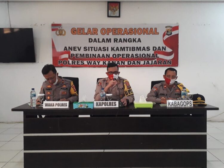 Tingkatkan Pelayanan, Polres Way Kanan Melaksanakan Gelar Operasional Bulanan