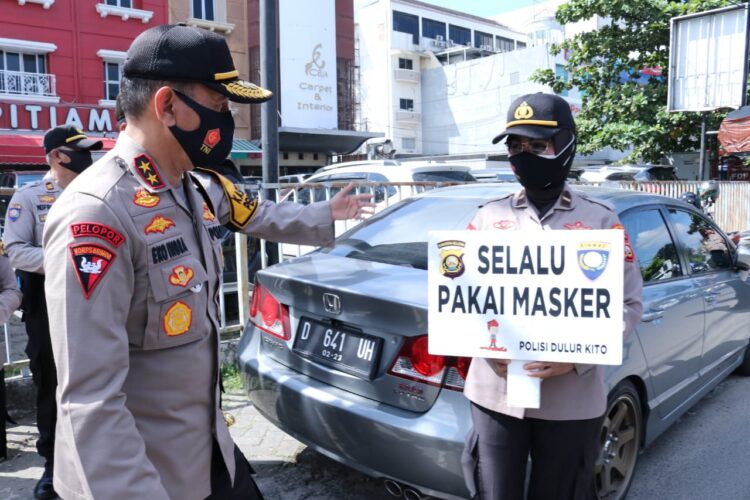 Kapolda Sumsel Memimpin Apel Kampanye Protokol Kesehatan Pencegahan Covid-19