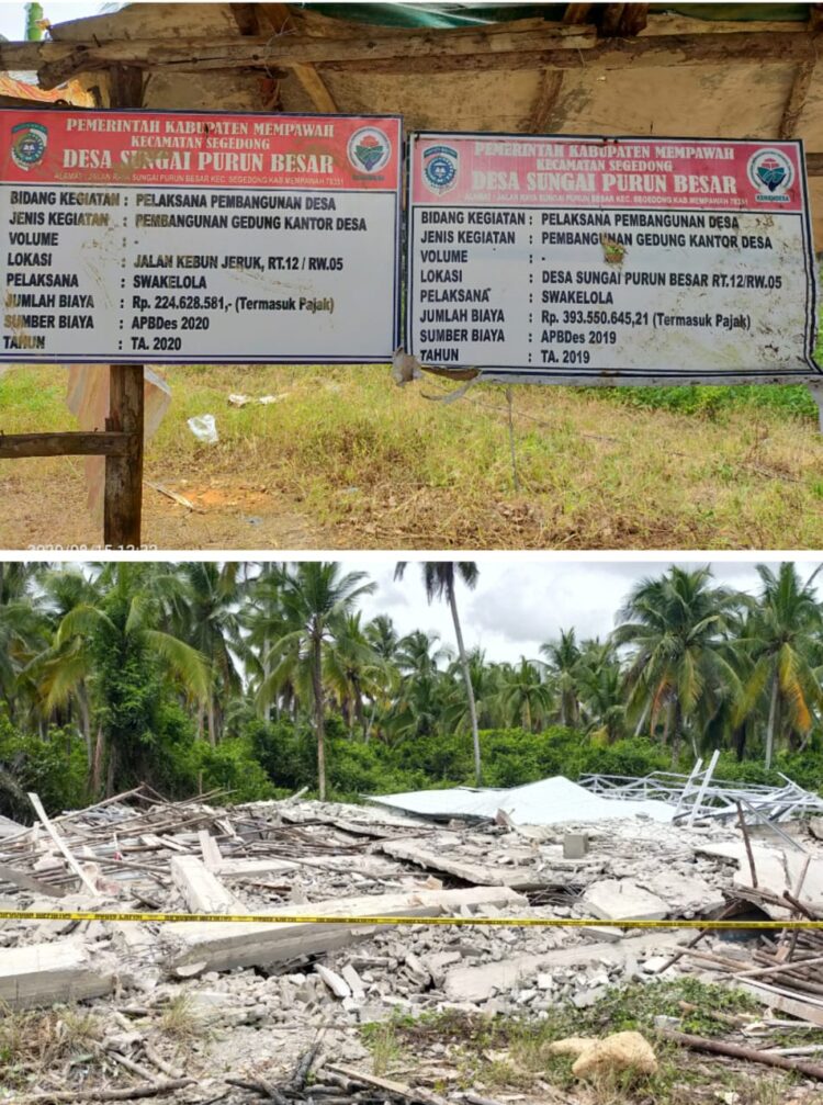 KADES TERKEJUT AMBRUKNYA BANGUNAN KANTOR DESA