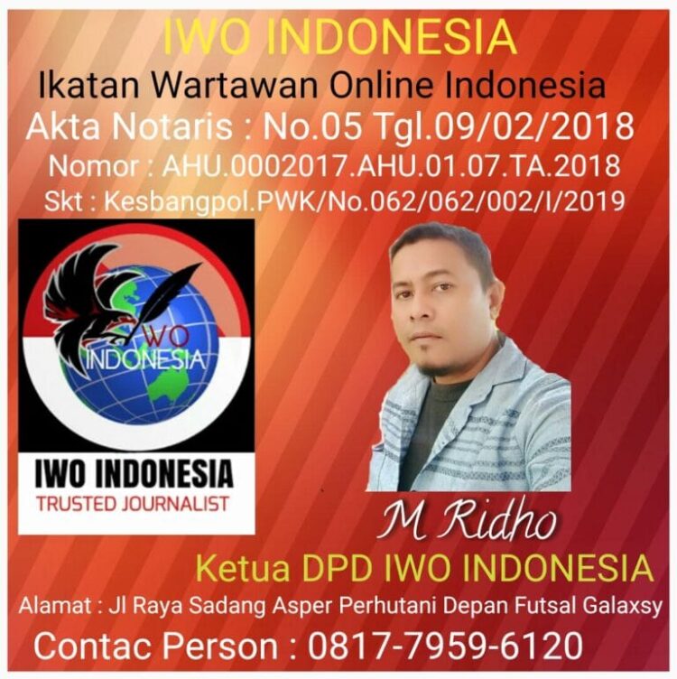 Ridho Ketua DPD IWO INDONESIA Purwakarta Mengecam Keras Pelaku Pembunuhan Wartawan