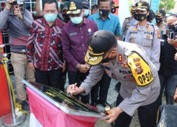 Kapolda Sumsel Hadiri Peresmian Kampung Tangkal Covid – 19 Sekaligus Apresiasi Polres Banyuasin