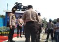 Satuan Satlantas Polres Purwakarta Membuat Tugu Kecelakaan Di Wilayah Bungursari Demi Terciptanya Keselamatan Pengemudi