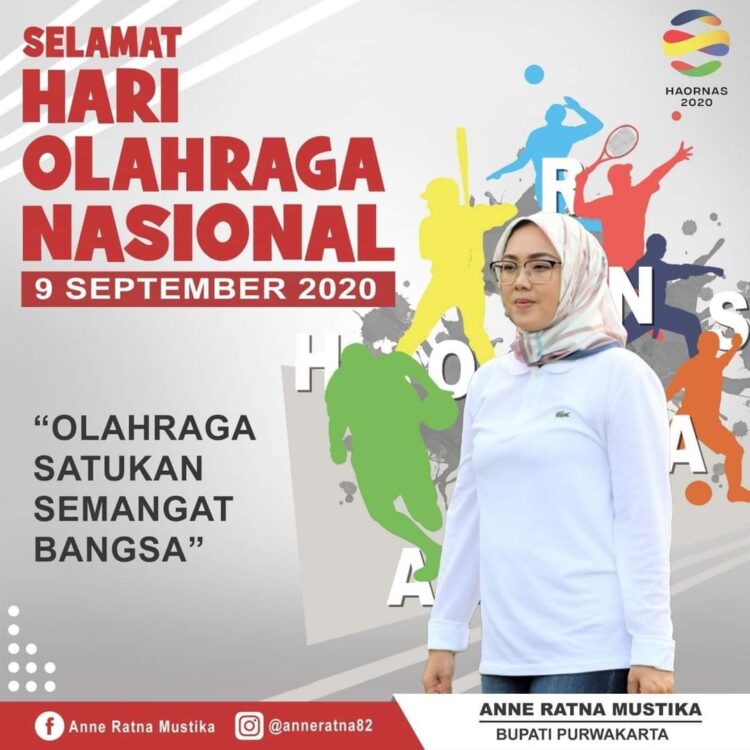 Di Momen Haornas 2020 Ini Pesan Bupati Purwakarta Ambu Anne Mengajak Seluruh Masyarakat  Untuk Berolahraga