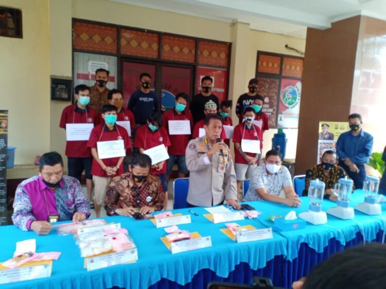 Polda Sumsel Memusnahkan Barang Bukti 1.839,09 Gram Shabu Dan 350 Butir Ekstasi 