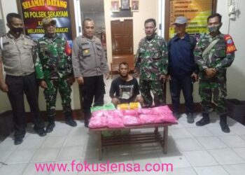 Tim Gabungan Koramil 1204-02/Sekayam Dan Polsek Sekayang Berhasil Amankan Narkotika Jenis Sabu 12 kg Jaringan Internasional