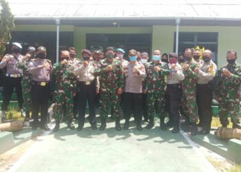 HUT TNI ke 75 Kapolsek Pontianak Timur Serbu Koramil Beri Ucapan Selamat