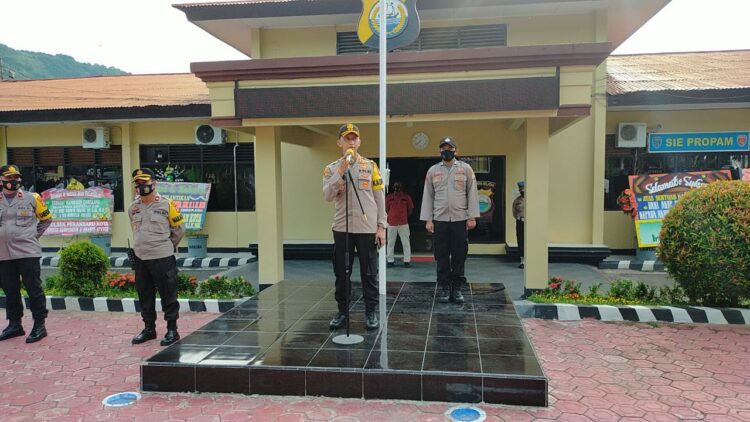 Kapolres Enrekang Pimpin Apel Perdana, Dan Berikan Pesan Kepada Personelnya
