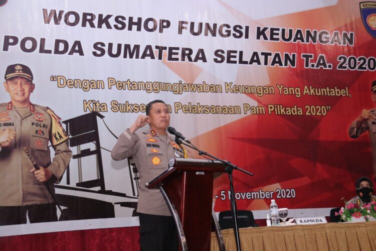 KAPOLDA SUMSEL MEMBUKA WORKSHOP FUNGSI KEUANGAN POLDA SUMSEL TA.2020