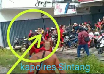 Orasi Memanas Masa Pasukan Merah Terprovokasi, Patut Dipuji Aksi Heroik Anggota Intelkam Polres Sintang