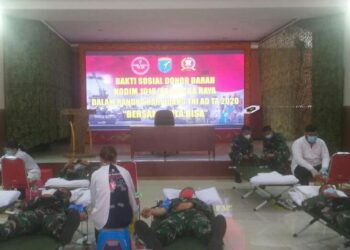 Sambut Hari Juang TNI AD, Korem 121/Abw Gelar Bhakti Sosial Donor Darah