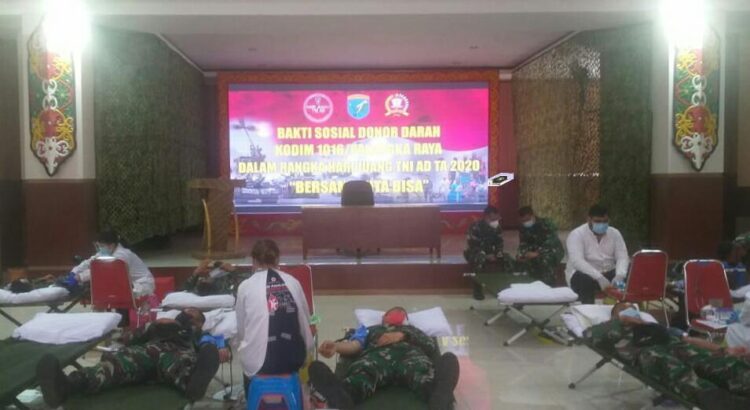 Sambut Hari Juang TNI AD, Korem 121/Abw Gelar Bhakti Sosial Donor Darah