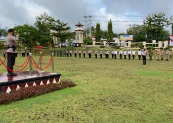 Amankan Natal dan Tahun Baru 2021, Polres Lampung Utara Laksanakan Apel Gelar Pasukan