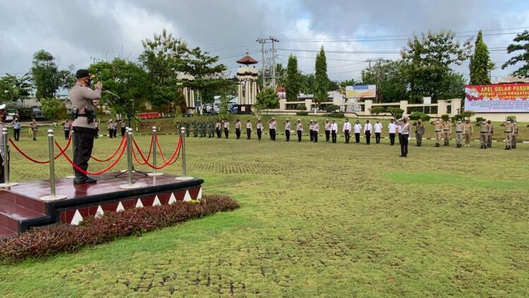 Amankan Natal dan Tahun Baru 2021, Polres Lampung Utara Laksanakan Apel Gelar Pasukan