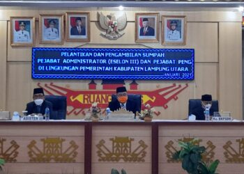 49 Pejabat Eselon III DAN IV Di Lampung Utara,Melakukan Sumpah Jabatan