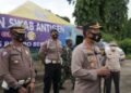 ANTISIPASI LIBUR PANJANG POLRES METRO BEKASI LAKSANAKAN PENYEKATAN BERUPA RAPID TEST ANTIGEN