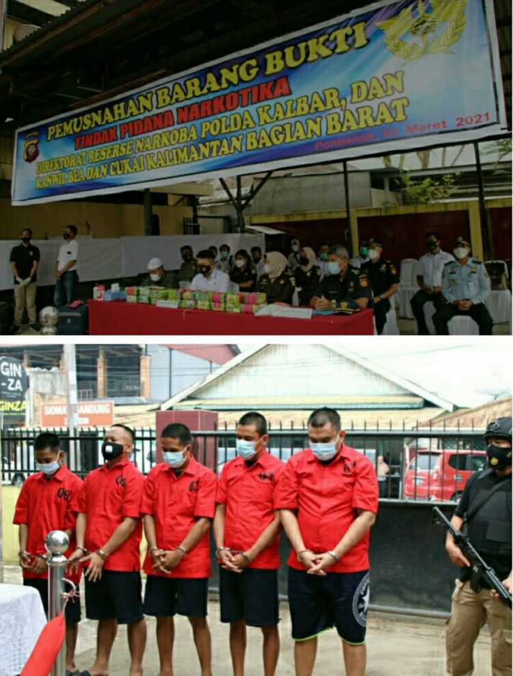 20,141 Kilogram Narkoba Jenis Sabu Dimusnahkan Dan Ditetapkan 5 Orang Tersangka Oleh Polda Kalimantan Barat