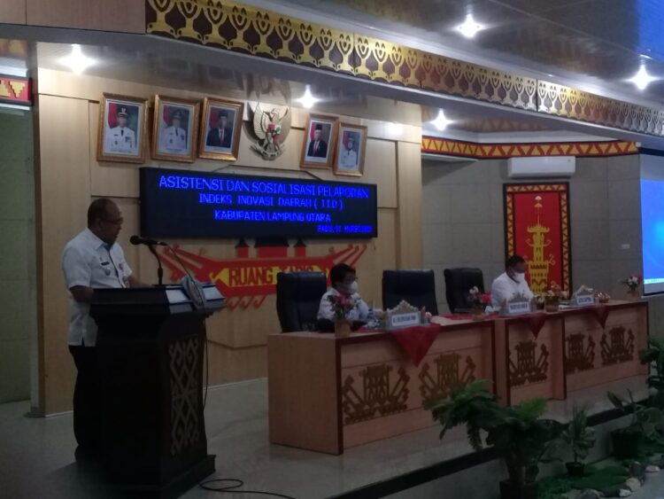 Sekdakab Lampura Drs. H. Lekok M. M sosilisasikan Pelaporan Indeks Inovasi 2021