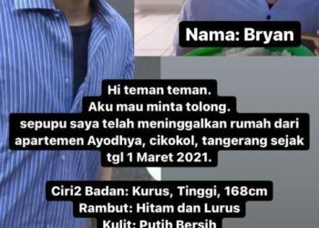 INFO ORANG HILANG JIKA ADA YANG MELIHAT TOLONG HUBUNGI NOMOR YANG TERTERAH DIBAWA