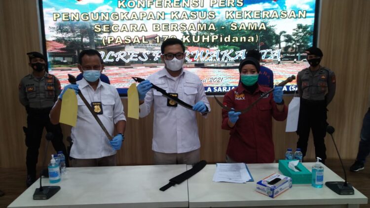 Kepolisian Resort Polres Purwakarta Ringkus Tiga Geng Motor Bersenjata Tajam