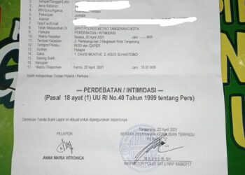 Awak Media online Membuat Laporan Ke Polres Metro Tangerang