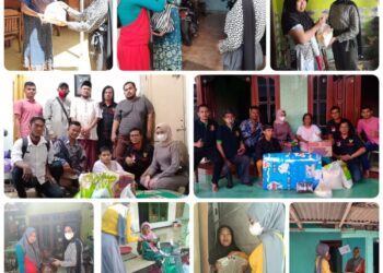 Ratusan Kaum Dhuafa Diberikan Santunan Sarung dan Paket Sembako Oleh Lembaga KPK Nusantara Sumenep dan LBH PHH