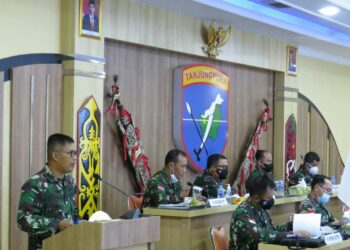 Bertempat Di Ruang Rapat Puskodal Ops Kodam XII/Tanjungpura, Paparan Kesiapan Pelaksanaan TMMD Reguler Ke-111 Kodim 1207/BS Tahun 2021