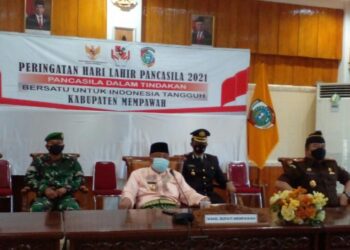 Bersama Forkopimda Mempawah, Kodim 1201 Peringati Hari Lahir Pancasila Secara Virtual