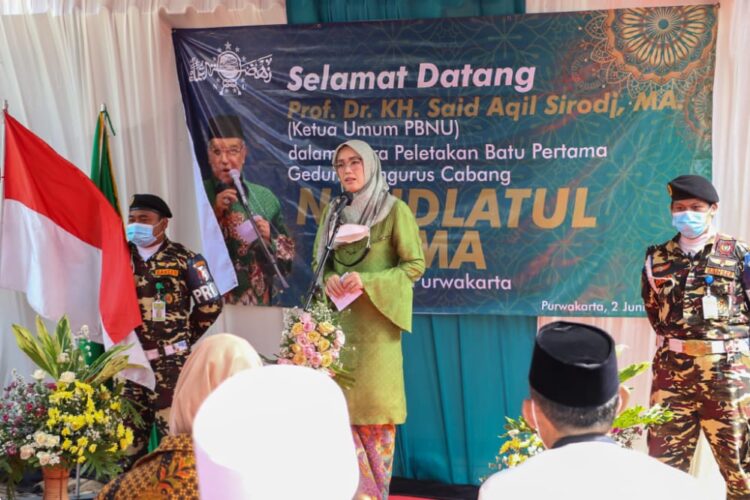 Lakukan Peletakan Batu Pertama Pembangunan Gedung PCNU, Bupati Purwakarta Dampingi Ketum PBNU