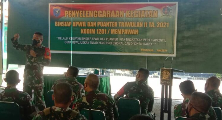 Kodim 1201/Mph, Gelar Kegiatan Binsiap Apwil Dan Puanter Untuk Menghadapi Pandemi Covid-19