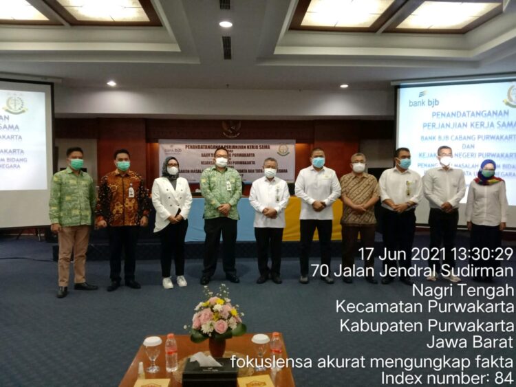 Penandatangan Perjanjian Kerjasama Bank BJB Dengan Kejaksaan Negeri Kabupaten Purwakarta
