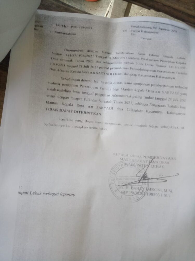 Oknum Bpd Di Desa Cilangkap Diduga Membekukan Data Persyaratan Peserta Bakal Calon