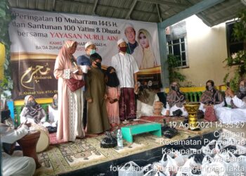 Peringati 10 muharram 1443 Hijriyah Yayasan Nurul Aini Gelar Santunan Pada Yatim,Dhuafa Dan Panti Jompo