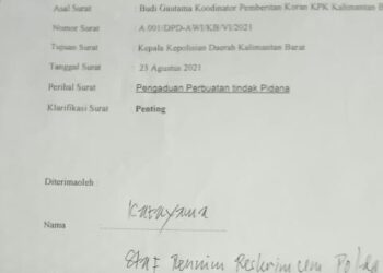 Terkait Kasus Bendahara Desa Gunakan Ilmu Koboi Terus Berlanjut, Pengurus pusat Aliansi Wartawan Indonesia ( AWI ) Surati Polda Kalbar