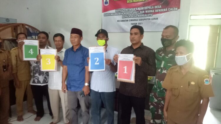 Panitia Pilkades Desa Margaluyu Gelar Penentuan Nomor Urut dan Warna Bendera