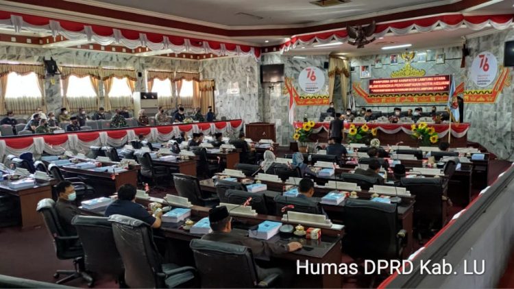 DPRD Lampura gelar paripurna Penyampaian Nota Keuangan Rancangan Perubahan APBD Anggaran 2021