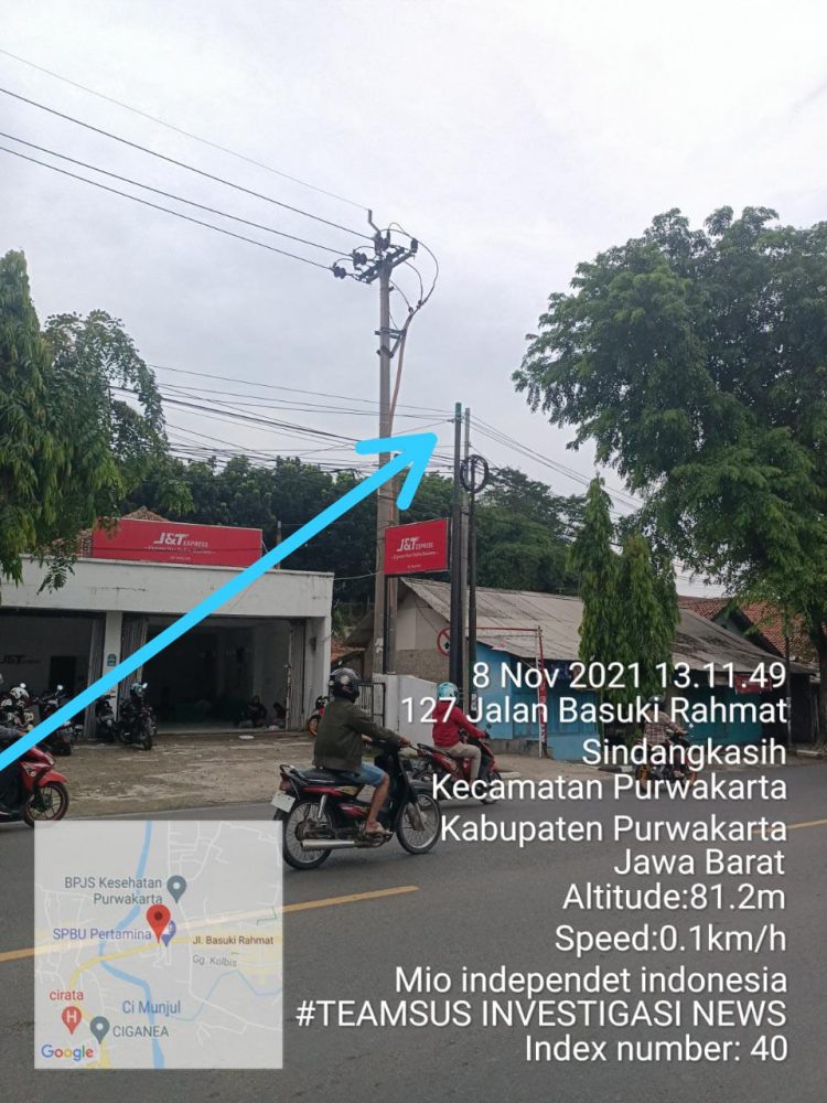 Pemasangan Tiang PT Link Net First Media Di Purwakarta Diduga Kuat Tidak Memiliki Izin Alias Ilegal.!!!