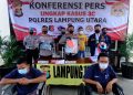 Polres Lampung Utara Ringkus Komplotan Curat Spesial Pecah Kaca Lintas Provinsi